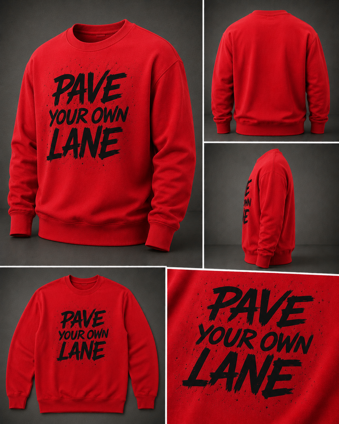 PYOL RED CREW SWEATER