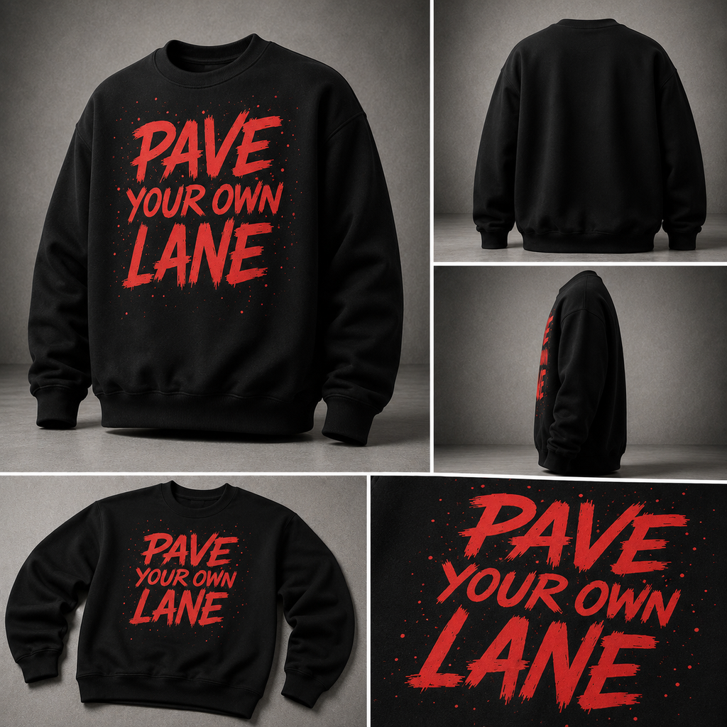 PYOL BLACK/RED CREW NECK SWEATER